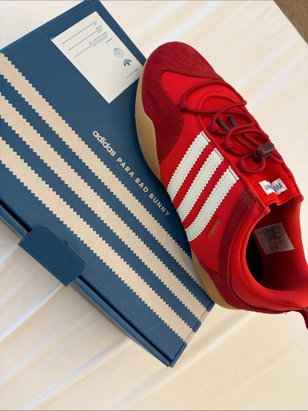 adidas Para Bad Bunny Red White Sneakers